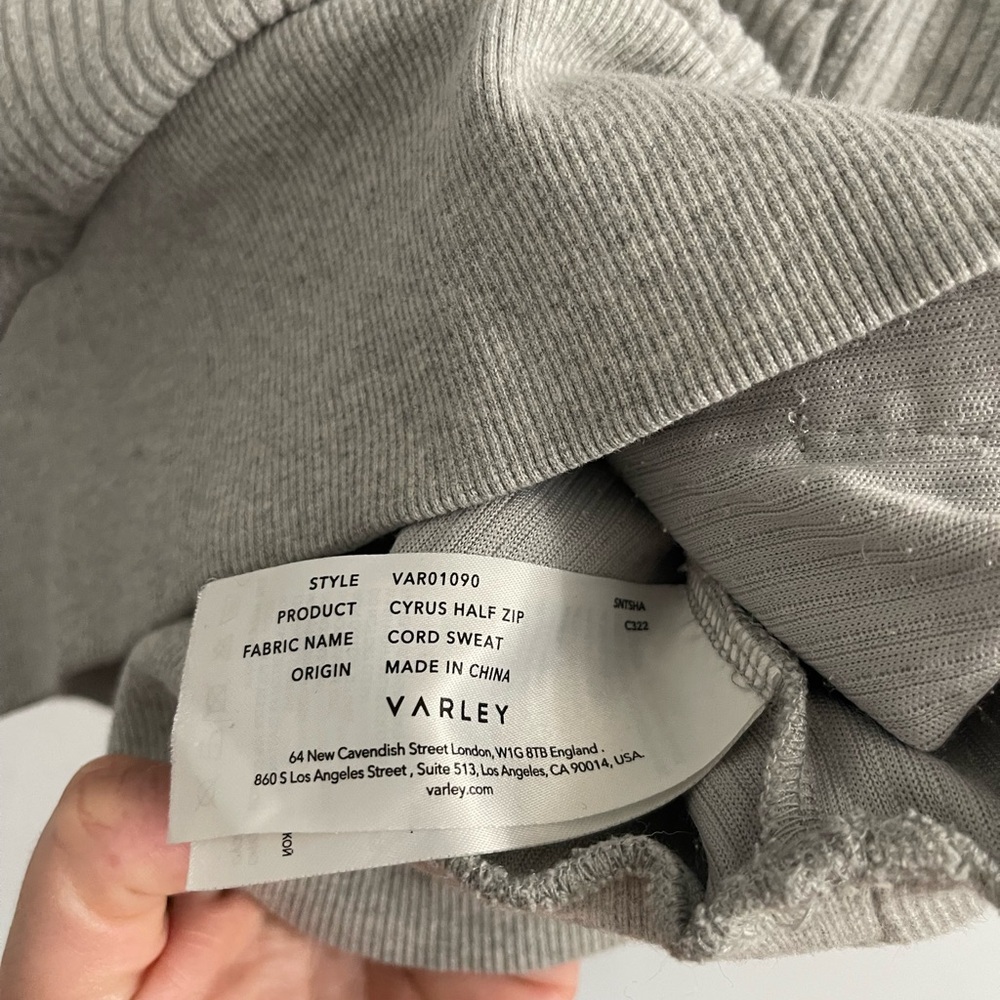Varley Cyrus Half Zip Ribbed Gray Size Small - Picture 5 of 13